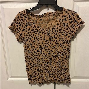 Banana Republic Cozy Slub Leopard Print Women's Top